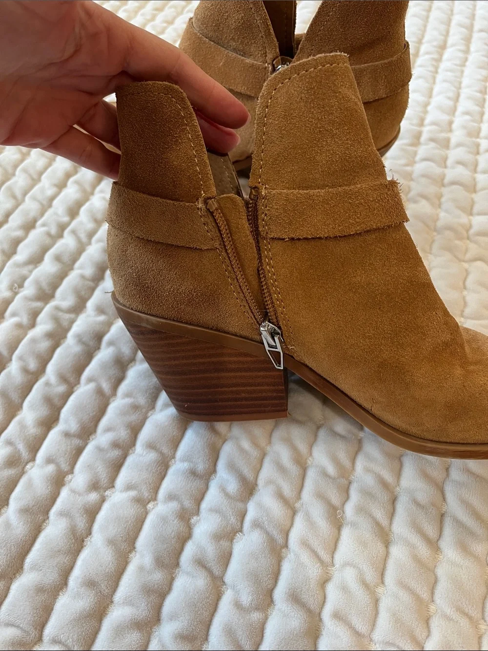 Dolce Vita Tan Suede Western Ankle Booties